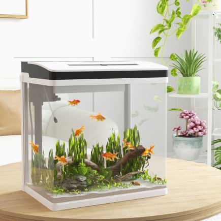 PawHut Ενυδρείο 28L με LED, 38x26x38cm D61-004V91WT