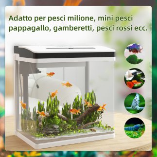 PawHut Ενυδρείο 28L με LED, 38x26x38cm D61-004V91WT