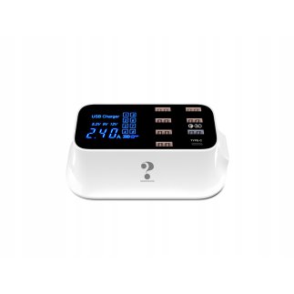 Verk Group Επιτραπέζιος Φορτιστής 8 Θυρών USB QC 3.0 & Type C με Οθόνη LED 40W για Γρήγορη Φόρτιση Συσκευών 5907451330135