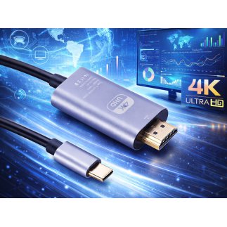 Verk Group Καλώδιο Προσαρμογέα USB-C σε HDMI 4K 1.8m Ιδανικό για Μετάδοση Βίντεο & Ήχου σε Ultra HD! 5907451379639