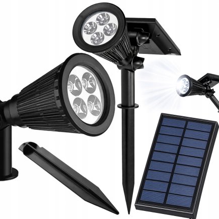 Verk Group Ηλιακό Φωτιστικό Κήπου με 4 LED και Αισθητήρα Λυκόφωτος με 3 Λειτουργίες Φωτισμού 5907451379479