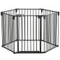 Πτυσσόμενη πύλη ασφαλείας PawHut 6 τμημάτων, Steel Dog Barrier Gate - Μαύρο D06-128