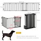 Πτυσσόμενη πύλη ασφαλείας PawHut 6 τμημάτων, Steel Dog Barrier Gate - Μαύρο D06-128