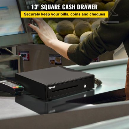 Συρτάρι Ταμείου VEVOR 13" για Σύστημα POS με 4 Θέσεις Χαρτονομισμάτων και 5 Θέσεις Κερμάτων QDXXJCTYCSC13706UV0