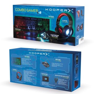 Kooper Σετ Gaming 5 σε 1 πληκτρολόγιο ακουστικά προσαρμογέας διαχωριστής ποντίκι και mouse pad Kooper X 5902512