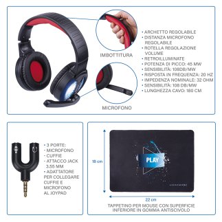 Kooper Σετ Gaming 5 σε 1 πληκτρολόγιο ακουστικά προσαρμογέας διαχωριστής ποντίκι και mouse pad Kooper X 5902512