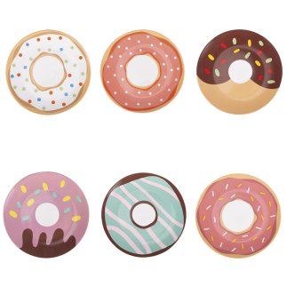 Villa D'Este Σετ 6 τμχ Πορσελάνινο Πιάτο Γλυκών Donuts 5921917