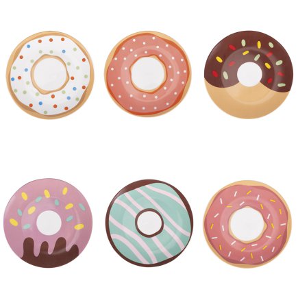 Villa D'Este Σετ 6 τμχ Πορσελάνινο Πιάτο Γλυκών Donuts 5921917
