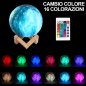 BAKAJI Λάμπα Τραπέζι Πλανήτης 18cm Φως LED RGB Αλλαγή Χρώματος Σελήνη Φεγγάρι USB Τηλεχειριστήριο 02838409