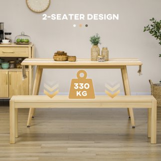 HOMCOM Πάγκος κουζίνας από πεύκο για 3 άτομα, 150Lx33x45cm, χρώμα ξύλου 837-335V00ND