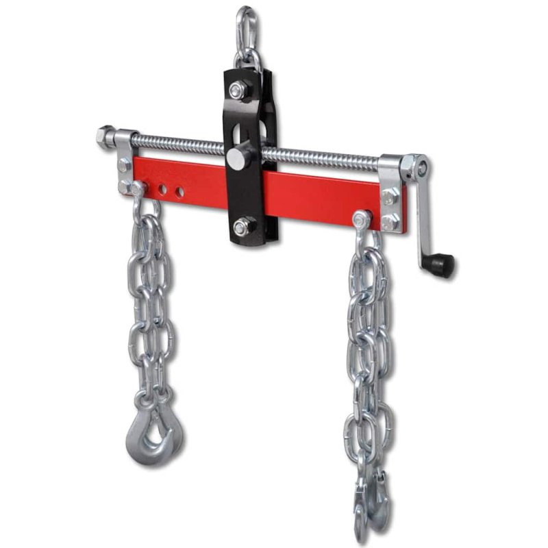 vidaXL Ισορροπιστής Κινητήρα 900kg με 4 Αλυσίδες & Μανιβέλα - Κόκκινο/Ασημί 141182