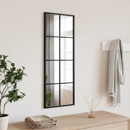 vidaXL Καθρέφτης Τοίχου με Μαύρο Πλαίσιο 30x80 cm 358642