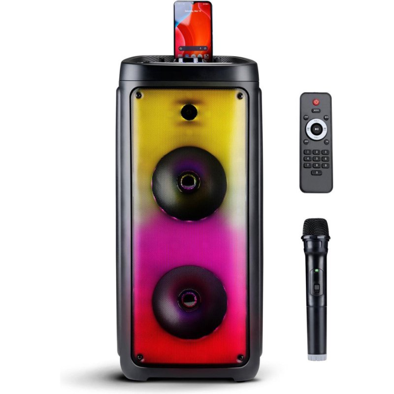 BAKAJI Ηχείο Bluetooth με Μικρόφωνο και Φωτισμό Bluetooth Aux και USB 02841695