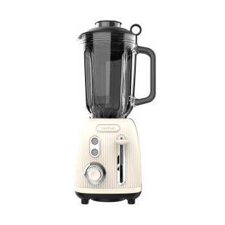 CECOTEC  Μπλέντερ Retro Power Black Titanium RetroBeige με Ισχύ 1200W, Μαχαίρι 4 Λεπίδων με Επίστρωση Μαύρου Τιτανίου και Κανάτα