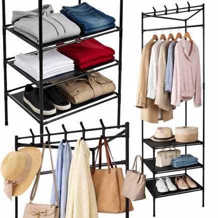 Verk Group Γωνιακή Κρεμάστρα Ρούχων με Ραφιέρα για Παπούτσια 5907451380895