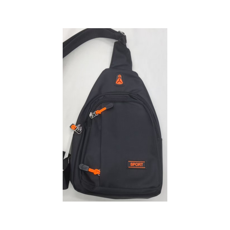 Verk Group Τσαντάκι Στήθους – Μέσης WAIST BAG 9672 (200) Sport Μαύρο με Πορτοκαλί Λεπτομέρειες 5907451385807