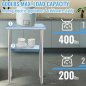 VEVOR Ανοξείδωτος Πάγκος 24x18x36, 600lbs, Ρυθμιζόμενο Ράφι & Πόδια J24X18X36INCHUFT3V0