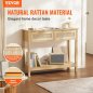 Τραπέζι Κονσόλα VEVOR Rattan με 2 Συρτάρια και Συρόμενη Πόρτα Φυσικό TBXGZ2CMSYGBWFU0TV0