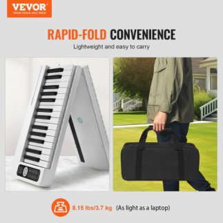 Φορητό Πιάνο 61 Πλήκτρων VEVOR με Bluetooth MIDI Λευκό ZDSMGQ61JBSW9CBHXV9