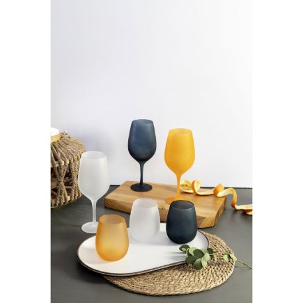 Villa D'Este Σετ 6 ποτήρια νερού 600 ml από γυαλί με εφέ frosted Cala Dorada New 5903529