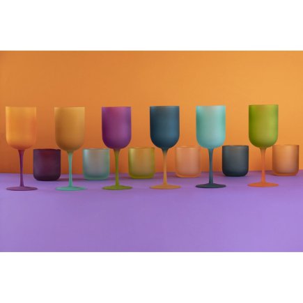 Villa D'Este Σετ 6 ποτήρια νερού 300 ml από γυαλί με εφέ frosted Color Shock 5915792