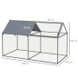 PawHut Steel Animal Cage με υφασμάτινη οροφή Oxford και μανταλάκια, 198x100x120 cm, πράσινο και ασημί D51-393V00SR