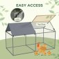 PawHut Steel Animal Cage με υφασμάτινη οροφή Oxford και μανταλάκια, 198x100x120 cm, πράσινο και ασημί D51-393V00SR