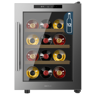 Cecotec Συντηρητής Κρασιών Bolero GrandSommelier 1255 CoolWood, 53.5x 34.5x47.7 cm, Χωρητικότητα 12 Φιάλες, Αθόρυβο 35dB, Θερμοκ