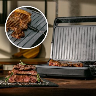 Cecotec Τοστιέρα - Γκριλ Rock'nGrill 2000W PerfectCook με Αποσπώμενες Πλάκες RockStone Κατάλληλες για Πλυντήριο Πιάτων και Άνοιγ