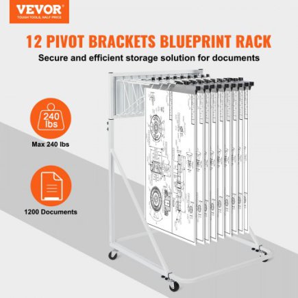 Φορητή Θήκη Σχεδίων VEVOR με 12 Βραχίονες 240 lbs LTJJS12CYDS0N873YV0