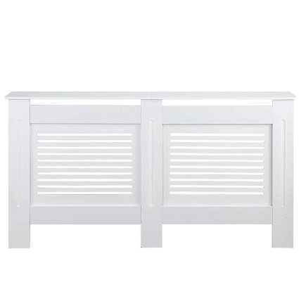 BAKAJI Κάλυμμα καλοριφέρ από ξύλο MDF 152x19x82cm Κάλυψη καλοριφέρ λευκό 02826251