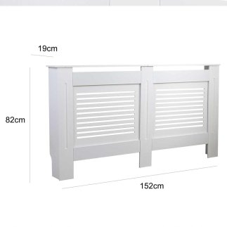BAKAJI  Κάλυμμα καλοριφέρ από ξύλο MDF 152x19x82cm Κάλυψη καλοριφέρ λευκό  02826251