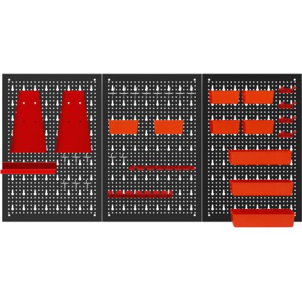 Kraft&Dele Πίνακας Οργάνωσης Εργαλείων Τοίχου120 x 60 cm με 18 Εξαρτήματα KD-11898
