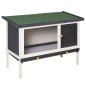 PawHut Outdoor Spruce Hutch με αφαιρούμενο δίσκο, ασφαλτική στέγη και συρμάτινο πλέγμα, 90x45x65cm, μαύρο λευκό και πράσινο D51-