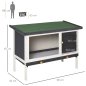 PawHut Outdoor Spruce Hutch με αφαιρούμενο δίσκο, ασφαλτική στέγη και συρμάτινο πλέγμα, 90x45x65cm, μαύρο λευκό και πράσινο D51-