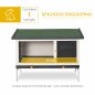 PawHut Outdoor Spruce Hutch με αφαιρούμενο δίσκο, ασφαλτική στέγη και συρμάτινο πλέγμα, 90x45x65cm, μαύρο λευκό και πράσινο D51-