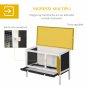 PawHut Outdoor Spruce Hutch με αφαιρούμενο δίσκο, ασφαλτική στέγη και συρμάτινο πλέγμα, 90x45x65cm, μαύρο λευκό και πράσινο D51-