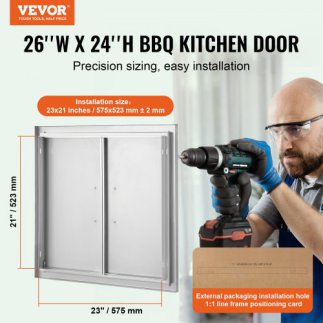 Πόρτα BBQ Νησίδας 660x609 mm Ανοξείδωτη VEVOR για Εξωτερική Κουζίνα SMMBSCJMYS266WJ57V0