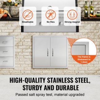 Πόρτα BBQ Νησίδας 660x609 mm Ανοξείδωτη VEVOR για Εξωτερική Κουζίνα  SMMBSCJMYS266WJ57V0