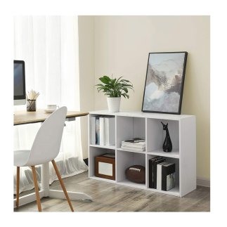 Ξύλινη Βιβλιοθήκη με 6 Ράφια 65.5 x 30 x 97.5 cm Χρώματος Λευκό VASAGLE LBC203D