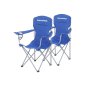SONGMICS Σετ 2 Πτυσσόμενες Καρέκλες Camping - Μπλε,60 x 60 x 110 εκ.,GCB08BU 