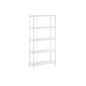 SONGMICS Ράφι Αποθήκευσης Μπάνιου 5 Επιπέδων 60 x 26 x 130 cm από Μπαμπού, Λευκό, BCB35WT 