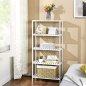 SONGMICS Ράφι Αποθήκευσης Μπάνιου 5 Επιπέδων 60 x 26 x 130 cm από Μπαμπού, Λευκό, BCB35WT 