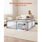 VEVOR Μεγάλο Βρεφικό Πάρκο 2000 x 1490mm με Μπάλες Ωκεανού YYEWSHLBYYEW6KXKV001V0