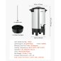 VEVOR Επαγγελματική Καφετιέρα 4.5L, 30 Κούπες, 1190W, 183℉-201℉ SYKFT30CUPSWUUJ56001V2