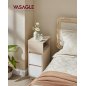 VASAGLE Κομοδίνο Kailyn Collection με 2 Συρτάρια και Ανοιχτό Χώρο, Φυσικό Μπεζ και Λευκό LET656N01