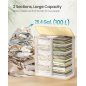 Songmics Καλάθι Απλύτων Μπαμπού 100 L με 2 Θήκες, Καπάκι και Αφαιρούμενη Πλενόμενη Εσωτερική Τσάντα, Φυσικό LCB074Y01V1