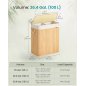 Songmics Καλάθι Απλύτων Μπαμπού 100 L με 2 Θήκες, Καπάκι και Αφαιρούμενη Πλενόμενη Εσωτερική Τσάντα, Φυσικό LCB074Y01V1