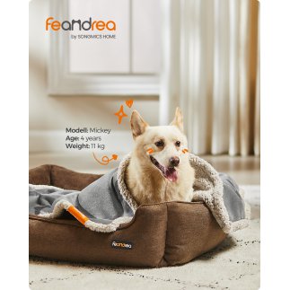 Feandrea Αδιάβροχη κουβέρτα κατοικιδίων από sherpa fleece για μικρά σκυλιά και γάτες, διπλής όψης, πλενόμενη, προστατευτικό κανα