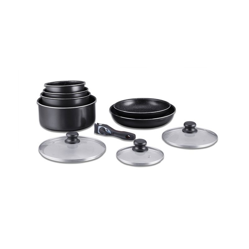 Σετ Μαγειρικής Herzberg 10 τμχ Χρώματος Μαύρο HG-5000